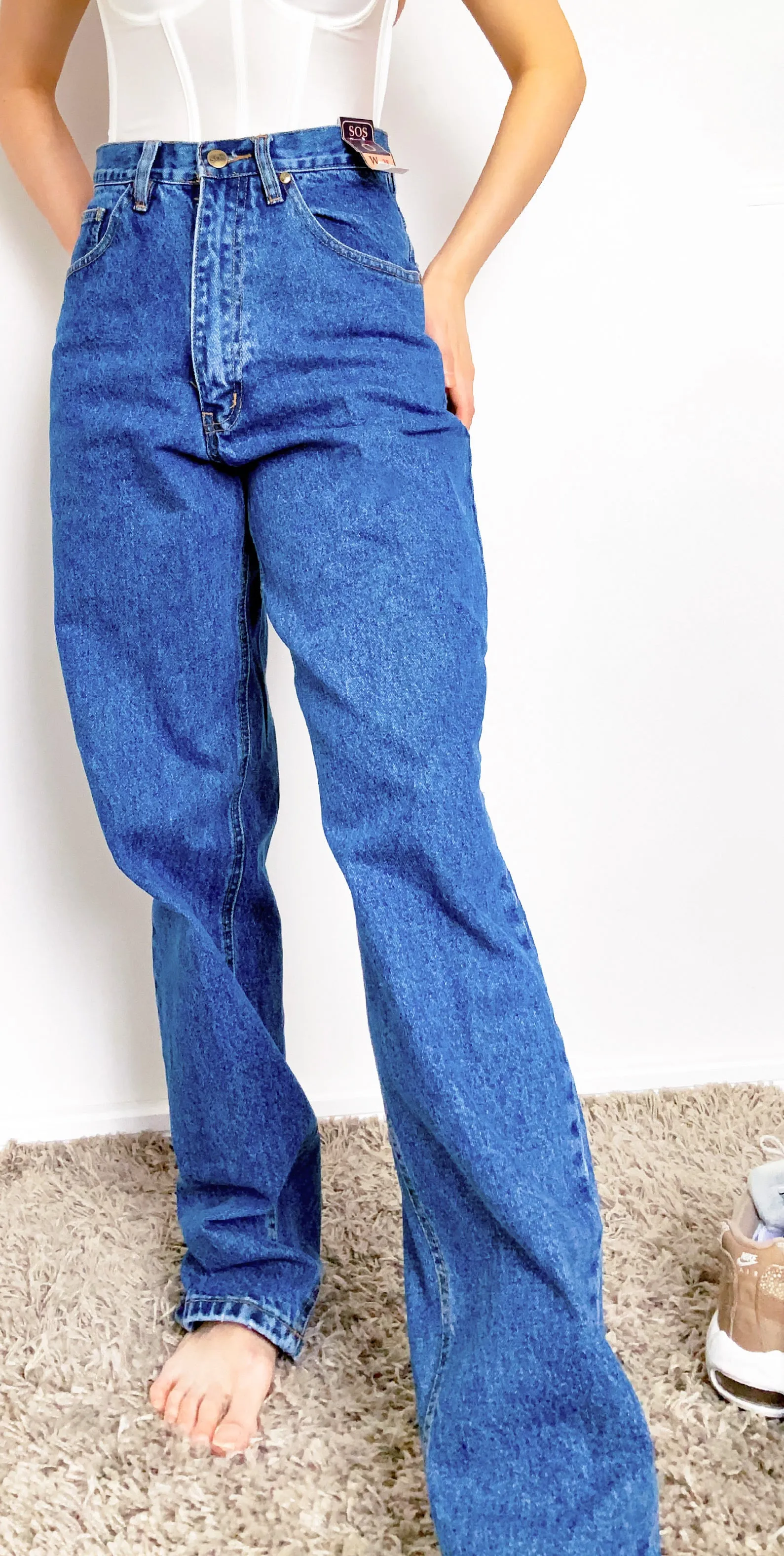 90s VINTAGE SOS INTERNATIONAL JEANS HIGH WAISTED MOM'S  JEANS TROUSERS
