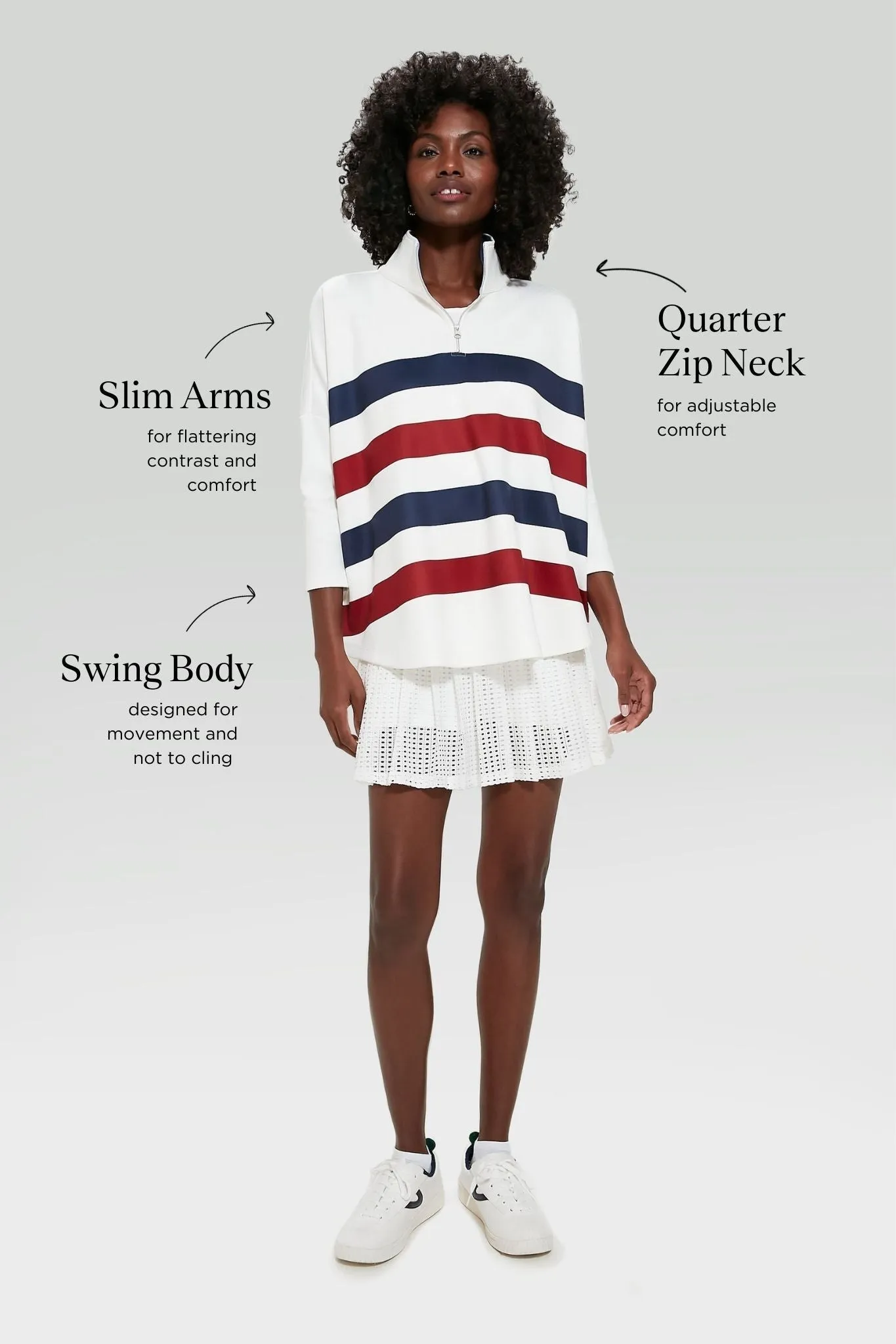 Americana Stripe Martina Quarter Zip
