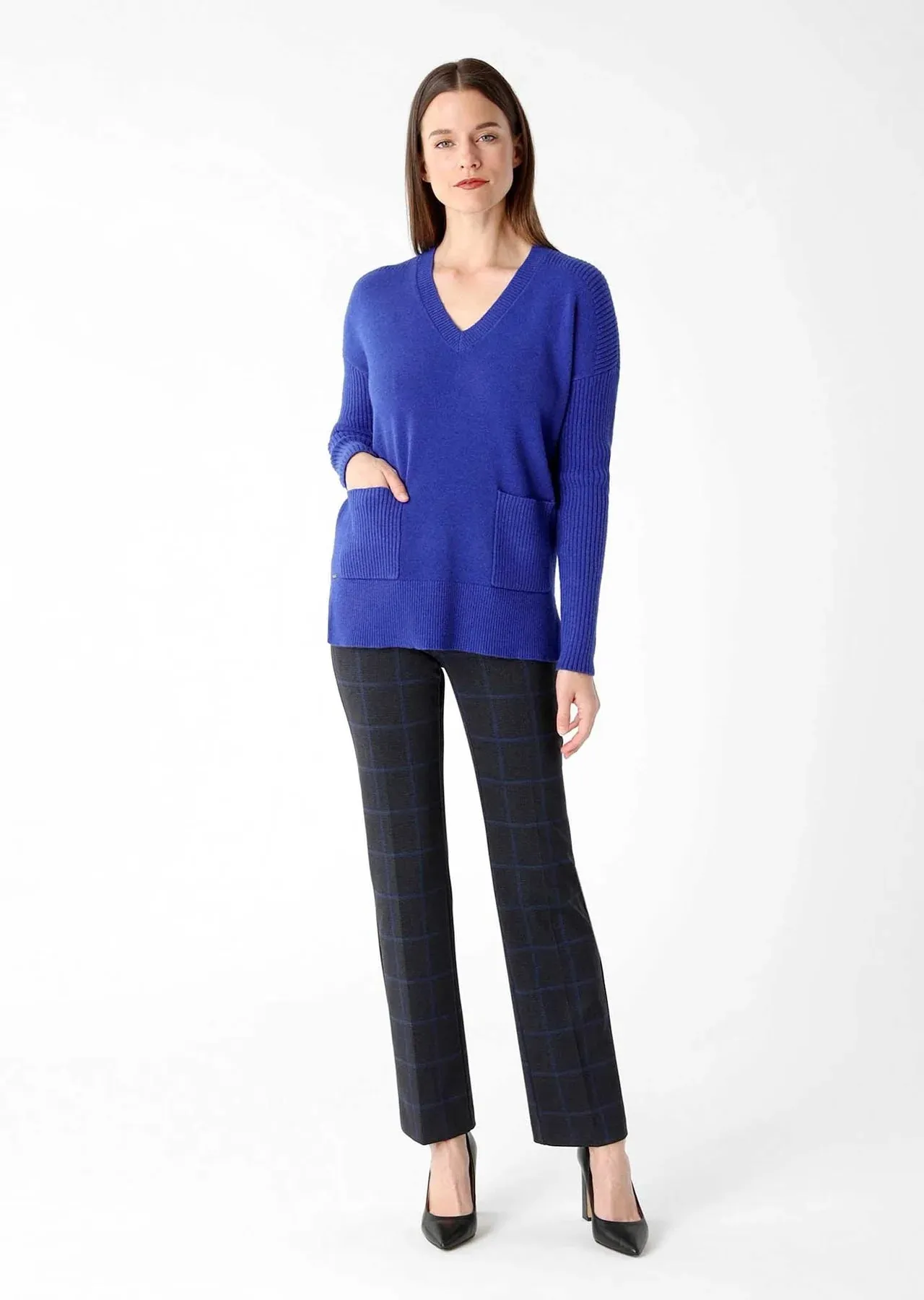 Andrea Fabric V-Neck Sweater