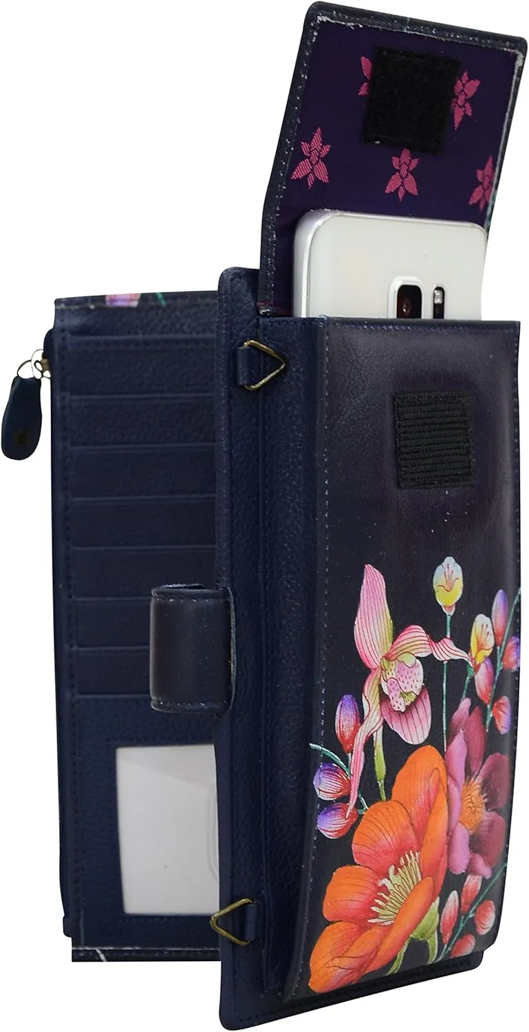 Anuschka Women's, Handpainted Leather Large Smart Phone Case & Wallet