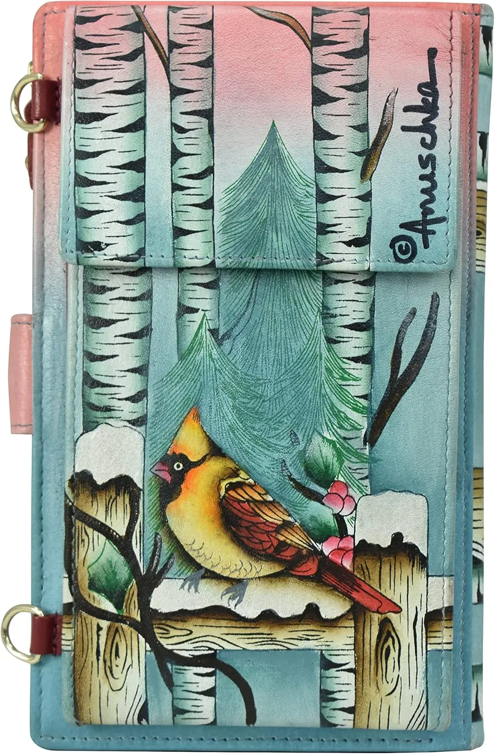 Anuschka Women's, Handpainted Leather Large Smart Phone Case & Wallet