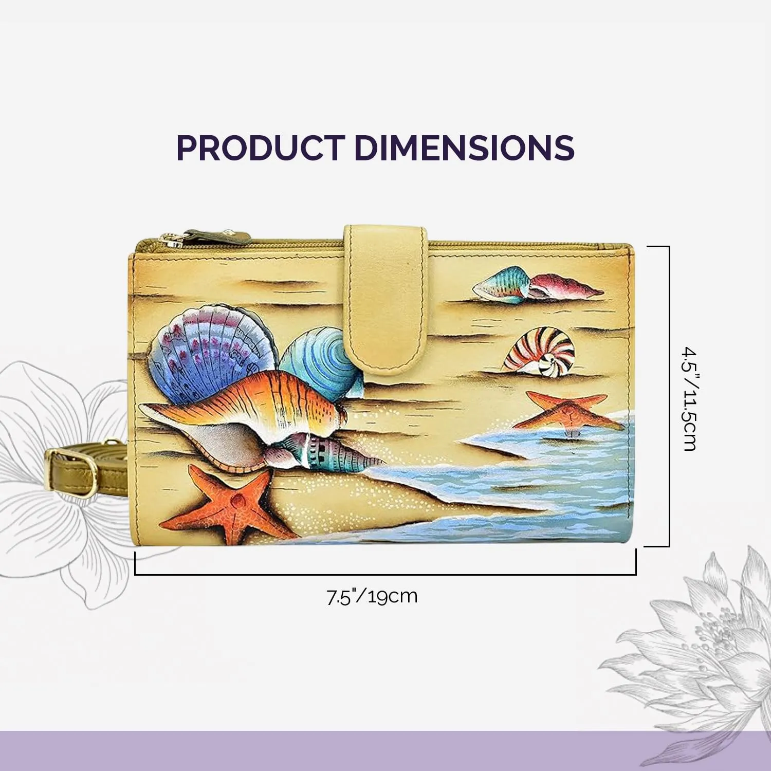 Anuschka Women's, Handpainted Leather Large Smart Phone Case & Wallet