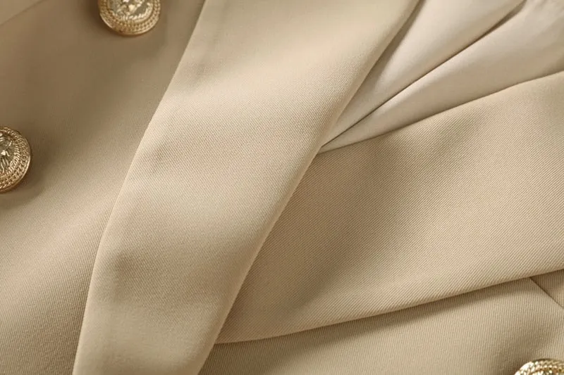 Blazer - Dames - Beige, Stijlvolle en Comfortabele Pasvorm van Hoogwaardig Materiaal