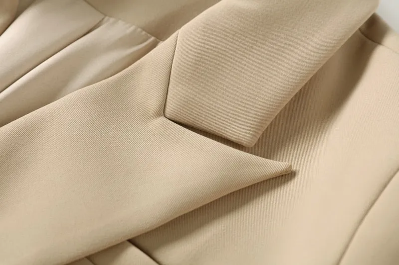 Blazer - Dames - Beige, Stijlvolle en Comfortabele Pasvorm van Hoogwaardig Materiaal