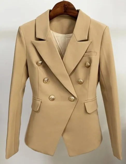 Blazer - Dames - Beige, Stijlvolle en Comfortabele Pasvorm van Hoogwaardig Materiaal