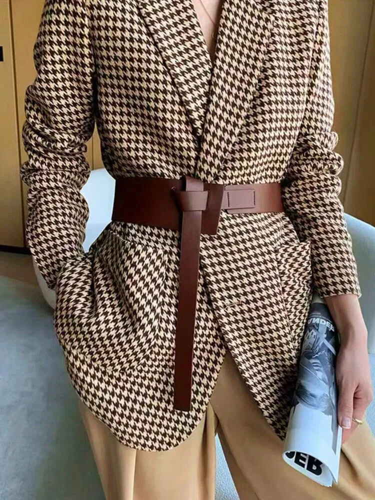 Blazer - Dames - Stijlvolle geblokte print, trendy pasvorm, ideaal voor elke gelegenheid