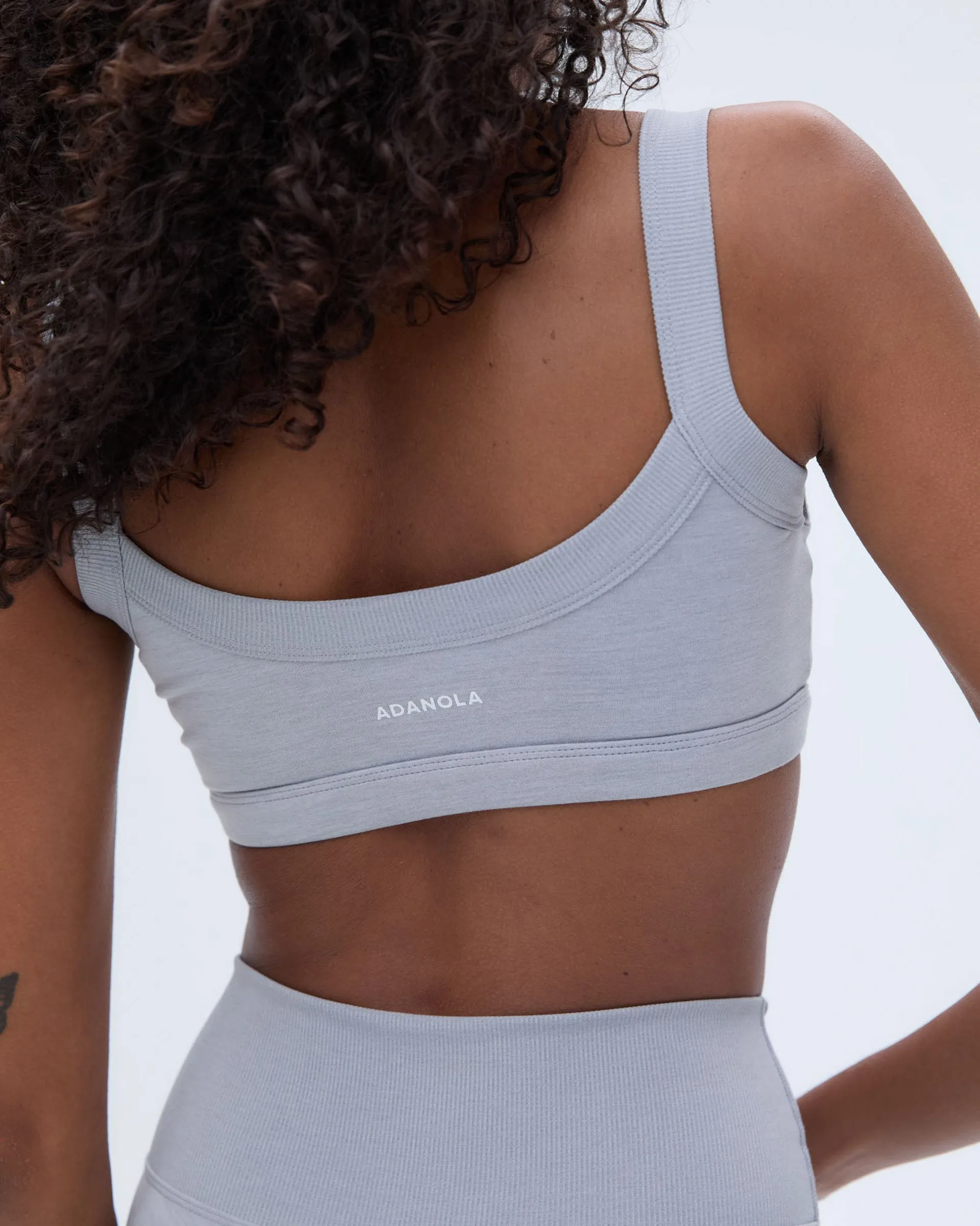 Brushed Wide Binding Bra - Light Grey Melange