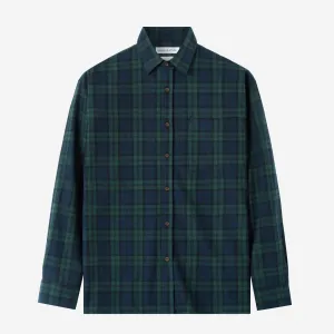 College Days Long Sleeve Plaid Shirt - Green Blue
