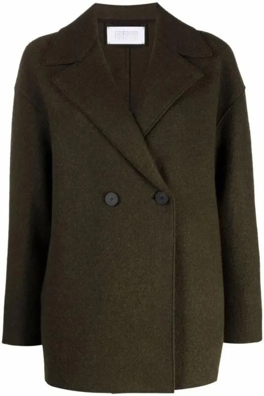 Dropped Shoulder Double Breasted Jacket Moss Green