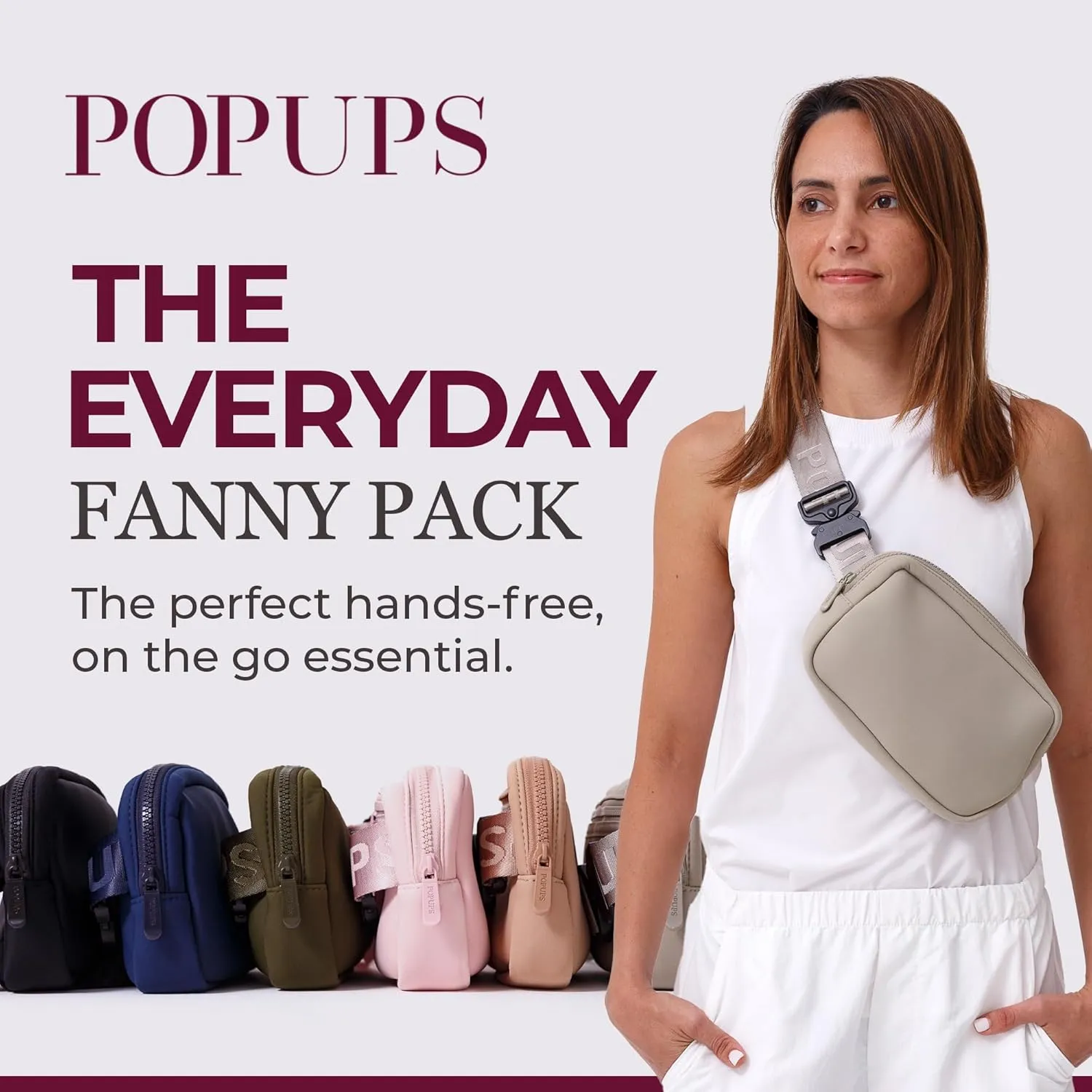 Everyday Fanny Pack Black - Versatile Crossbody Belt Bags, Water-Resistant Neoprene Sling Bags, Fashion Waist Packs for Travel and Daily Use