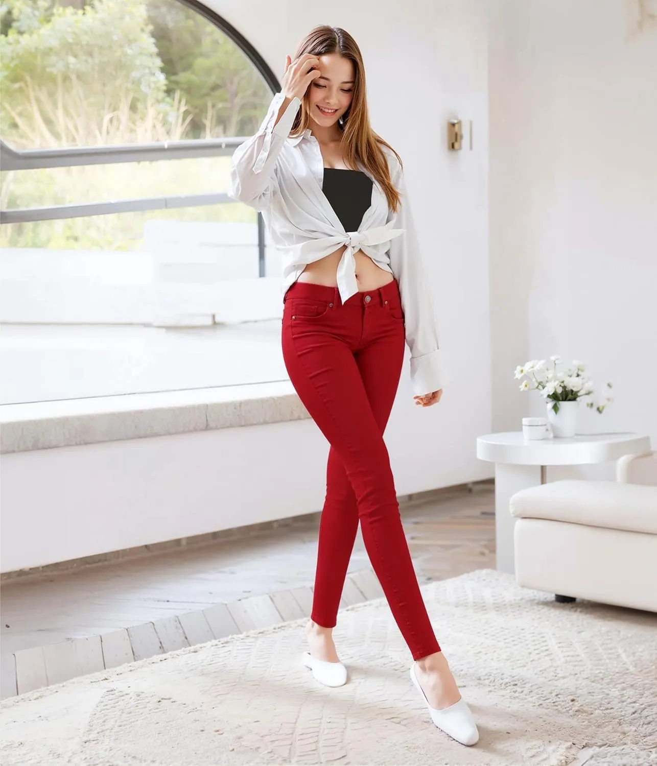 Hybrid & Company Women's Butt Lift Stretch Denim Jeans