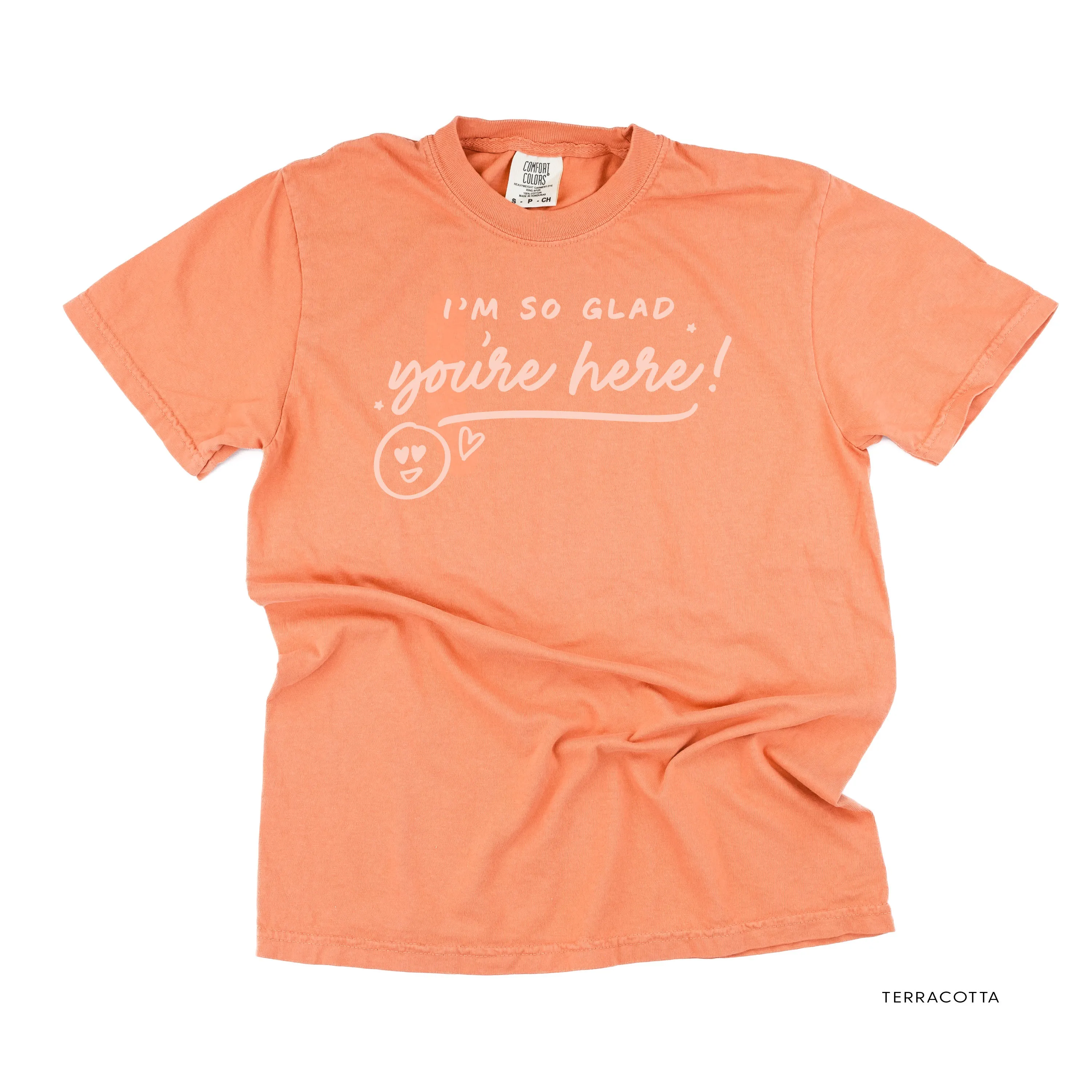 I'm So Glad You're Here! - TONE ON TONE -  SHORT SLEEVE COMFORT COLORS TEE