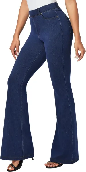 IUGA Bell Bottom Jeans for Women High Waisted Stretchy Pull On Flare Jeans Wide Leg Leggings Tummy Control Flare Pants