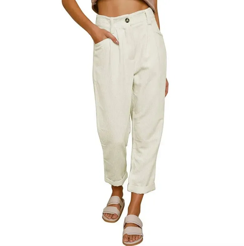 Keira | Retro High-Waisted Corduroy Pants