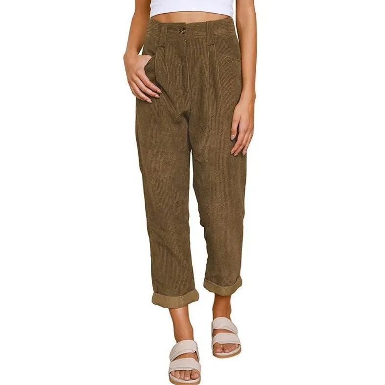 Keira | Retro High-Waisted Corduroy Pants