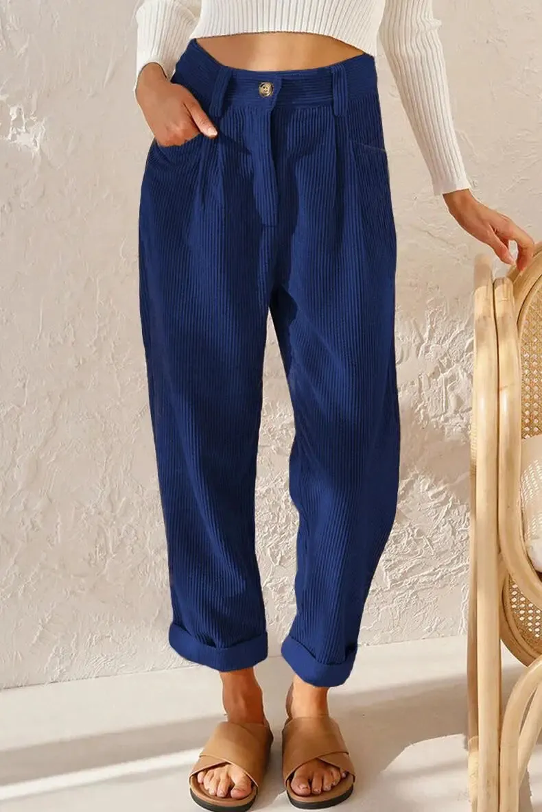 Keira | Retro High-Waisted Corduroy Pants