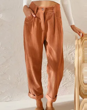 Keira | Retro High-Waisted Corduroy Pants