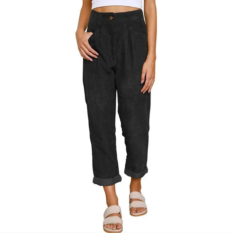 Keira | Retro High-Waisted Corduroy Pants