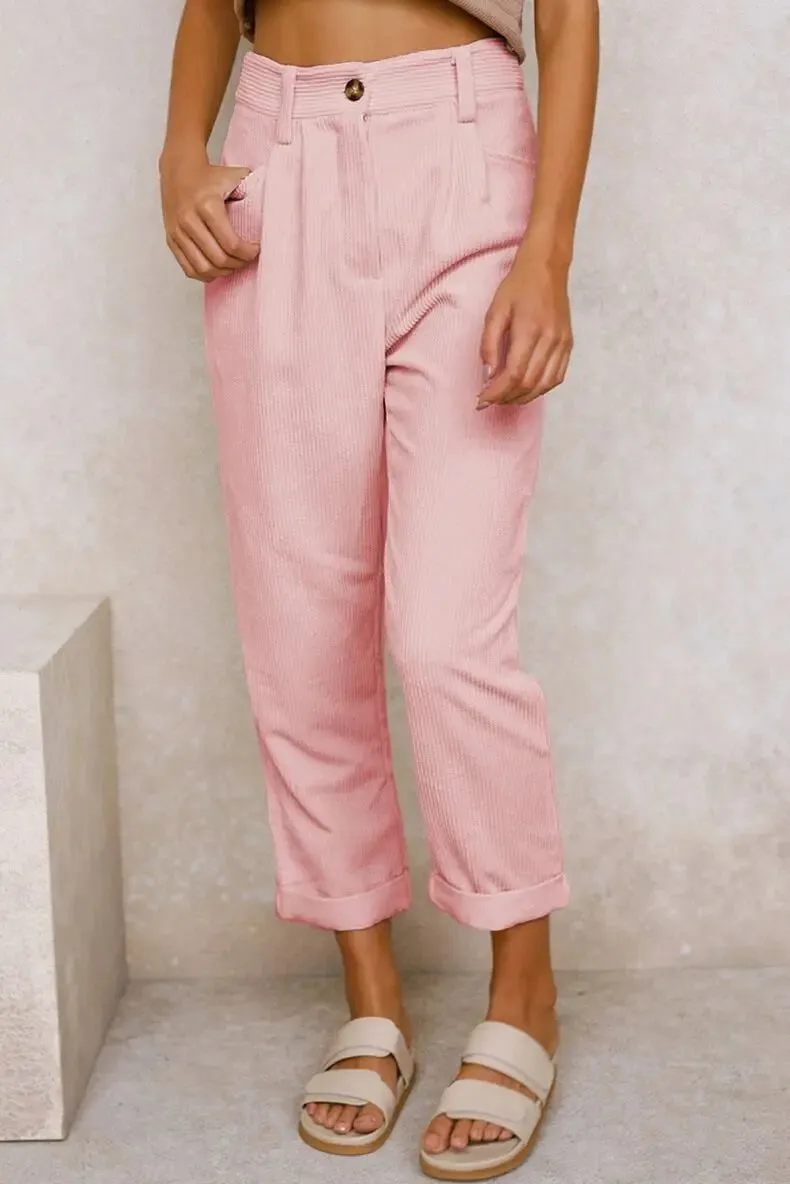 Keira | Retro High-Waisted Corduroy Pants