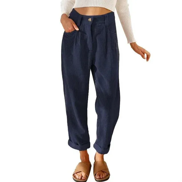 Keira | Retro High-Waisted Corduroy Pants