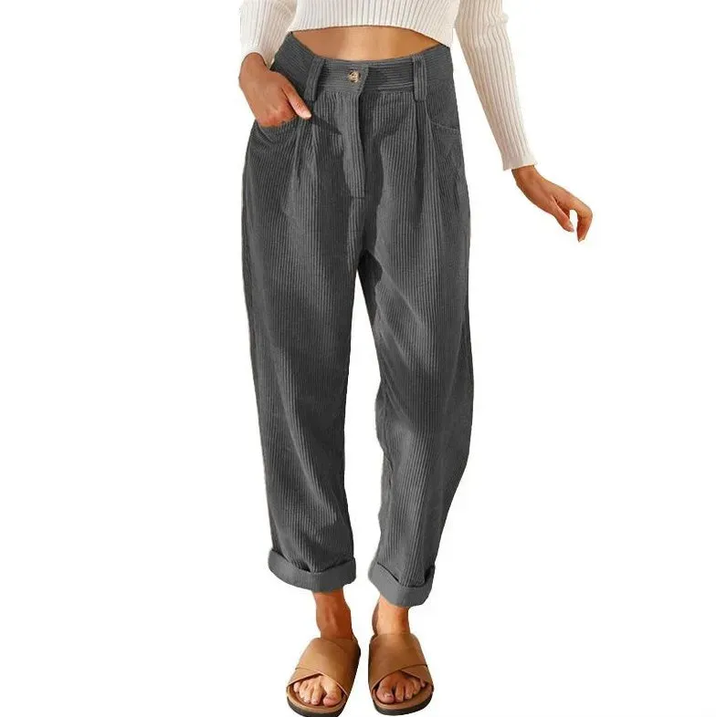 Keira | Retro High-Waisted Corduroy Pants