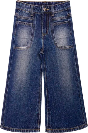 KIDSCOOL SPACE Girls Jeans, 12M-14T Wide-Leg Palazzo Denim Pants