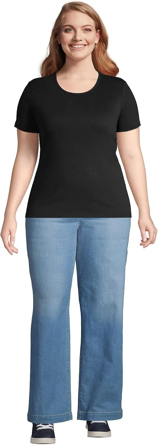 Lands' End Women's Cotton Rib Knit T-Shirt