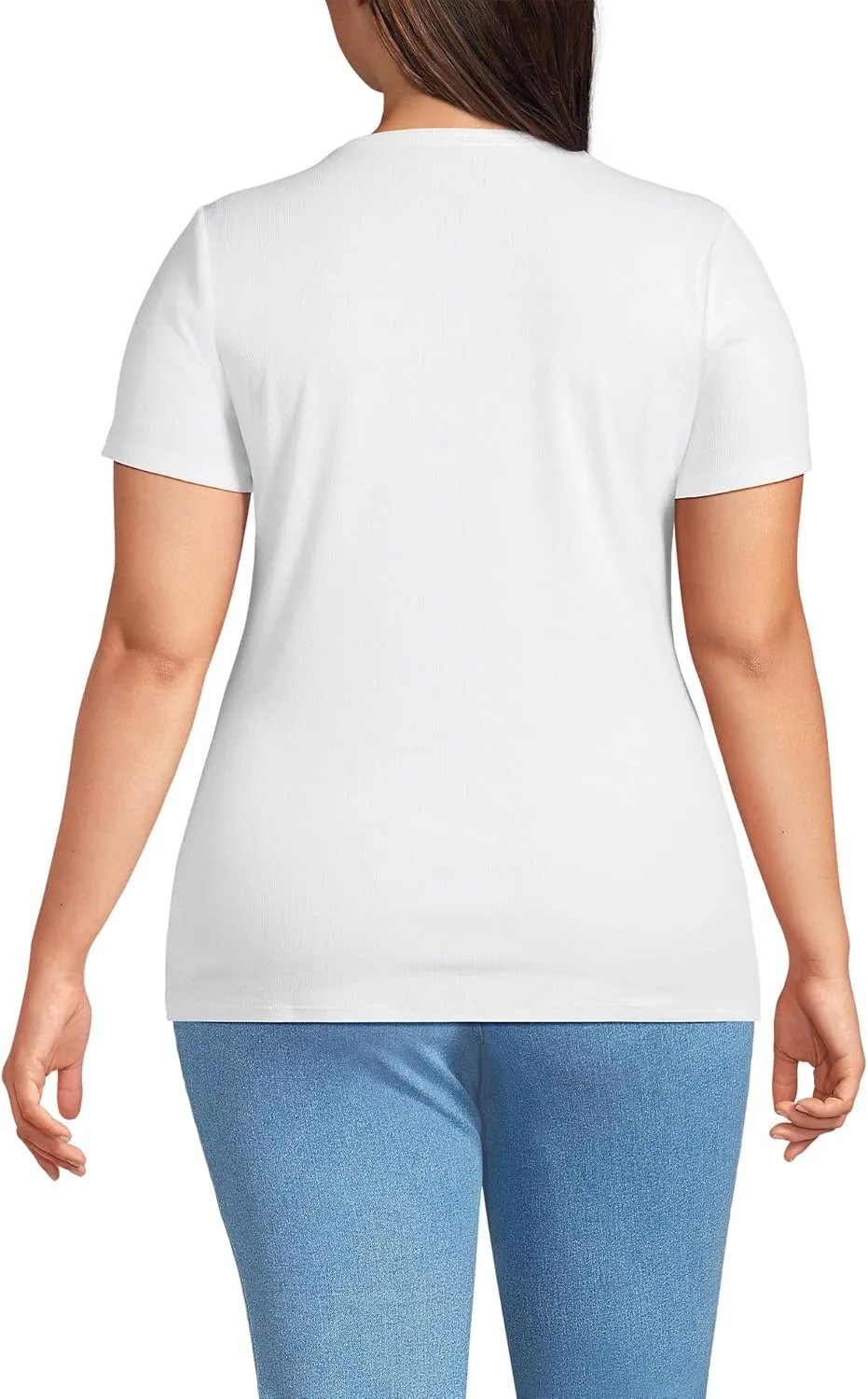 Lands' End Women's Cotton Rib Knit T-Shirt
