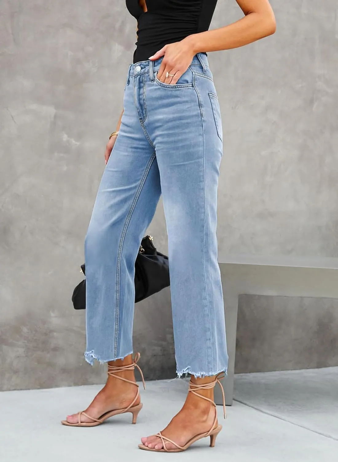 LOLONG High Waisted Flare Jeans for Women Casual Bell Bottom Denim Pants