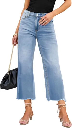 LOLONG High Waisted Flare Jeans for Women Casual Bell Bottom Denim Pants