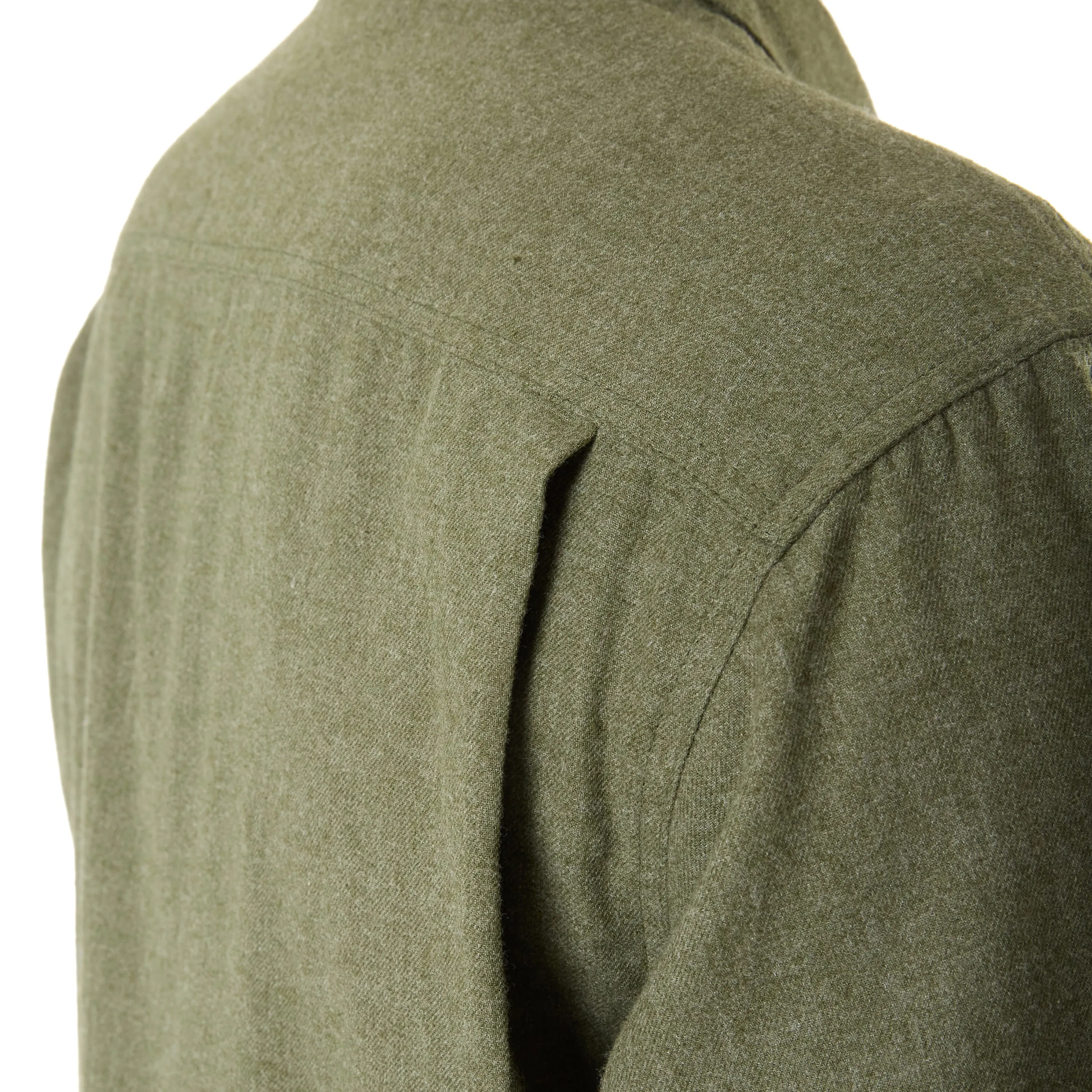LONG SLEEVE SOLID HTR FLANNEL SHIRT W/DOUBLE CHEST PKTS