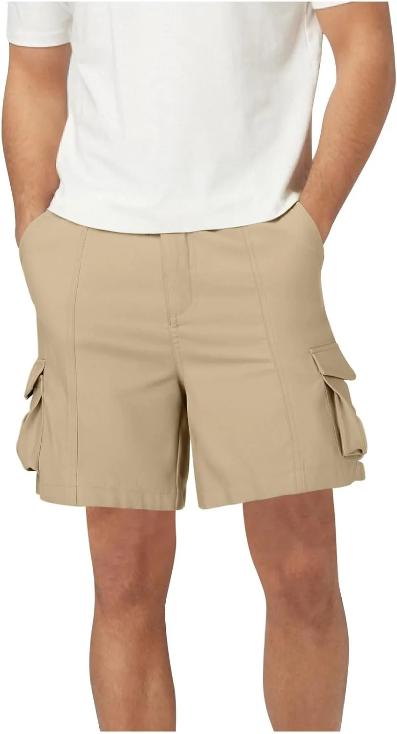 Mens Baggy Cargo Shorts Lightweight Summer Golf Chino Work Shorts Stretch Wasit Workout Hiking Shorts 6 Pockets