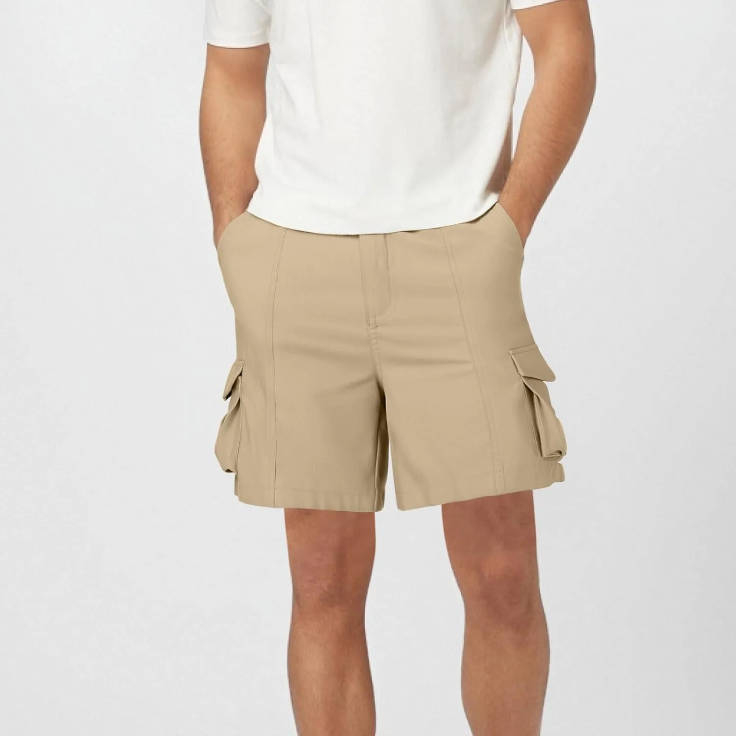 Mens Baggy Cargo Shorts Lightweight Summer Golf Chino Work Shorts Stretch Wasit Workout Hiking Shorts 6 Pockets