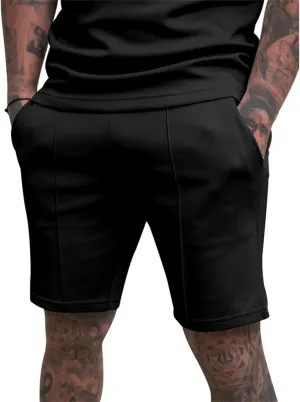 Men's Shorts Classic Fit Flat Front Stretch Solid Chino Shorts Lightweight Breathable Athletic Workout Gym Shorts Pants