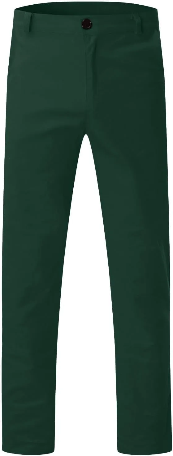 Mens Skinny Dress Pants Elastic Waist Flat Front Slim Fit Casual Smart Work Trousers Plus Size Business Golf Pants Slacks