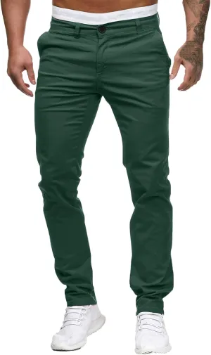 Mens Skinny Dress Pants Elastic Waist Flat Front Slim Fit Casual Smart Work Trousers Plus Size Business Golf Pants Slacks