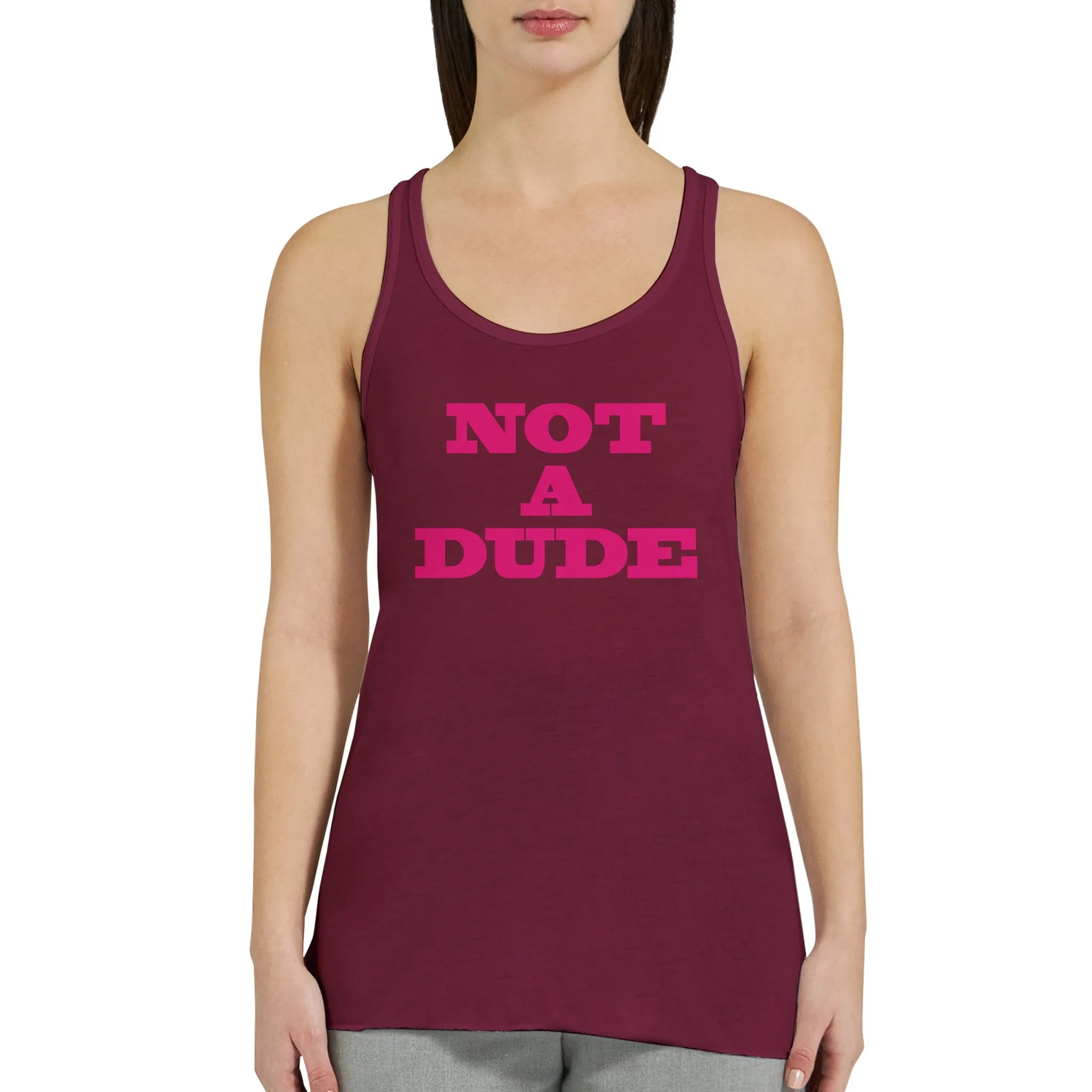 Not A Dude  -  Women's Flowy Racerback Tank Top
