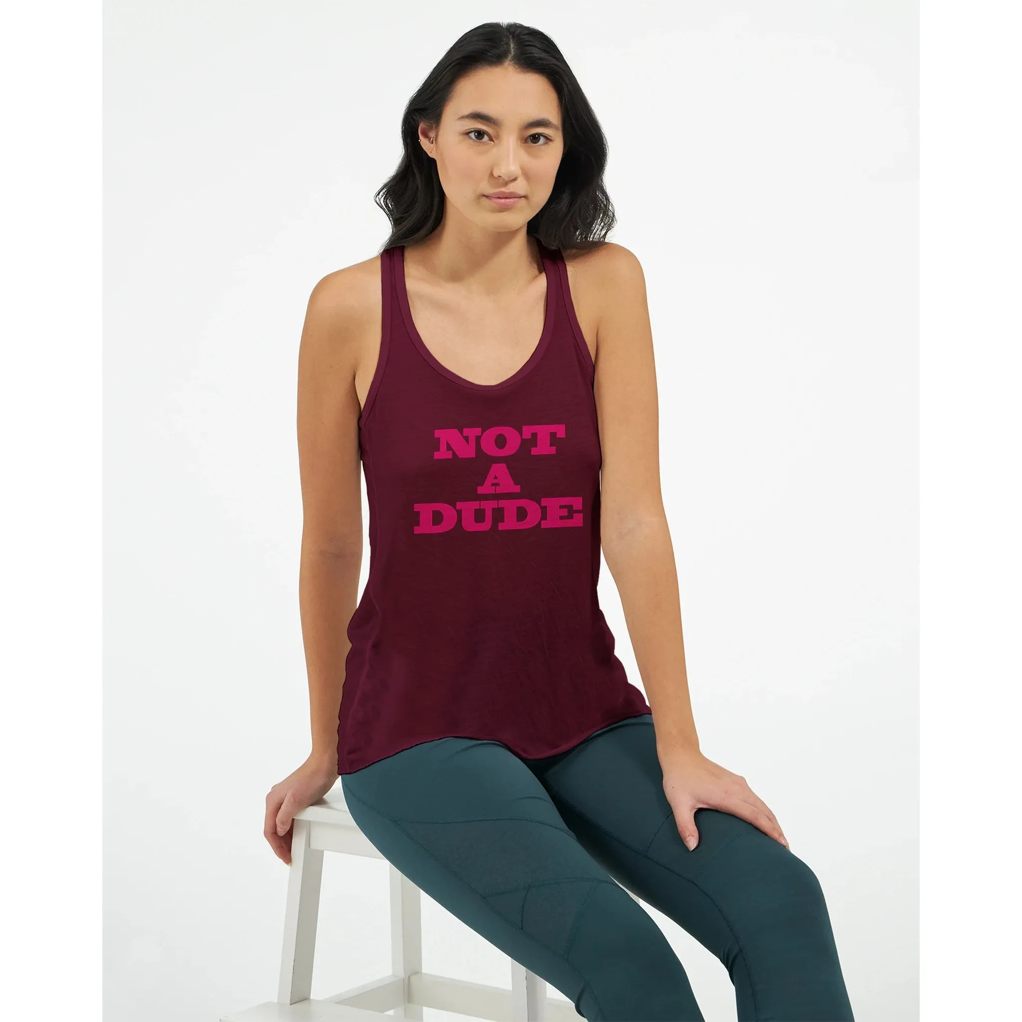 Not A Dude  -  Women's Flowy Racerback Tank Top