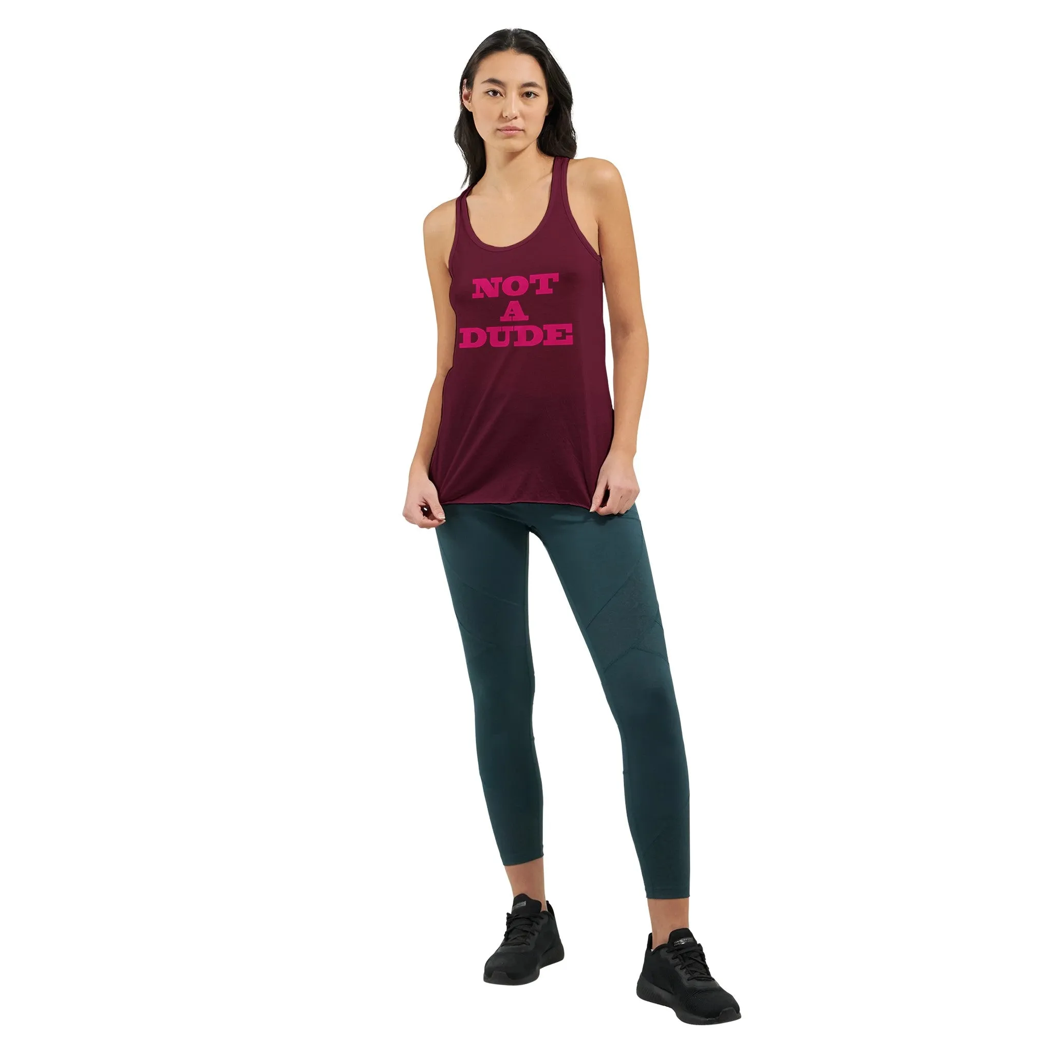 Not A Dude  -  Women's Flowy Racerback Tank Top