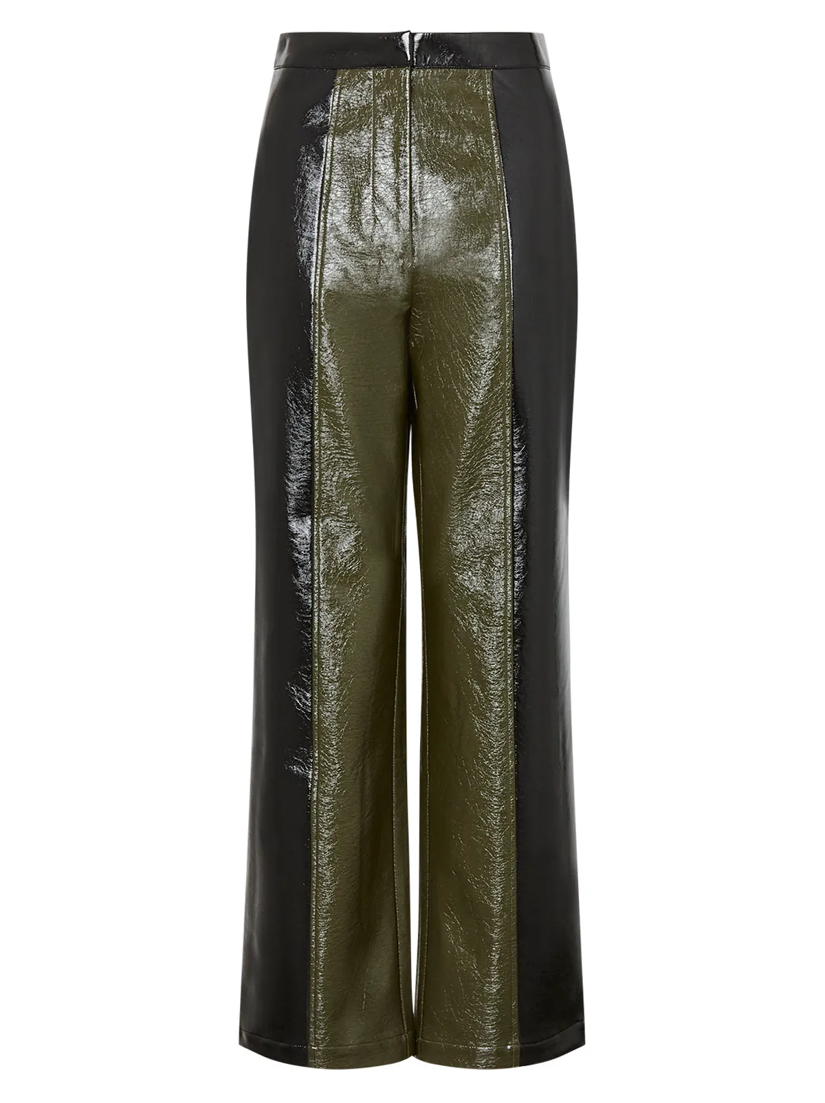 Peyton Olive And Black Vinyl Trousers