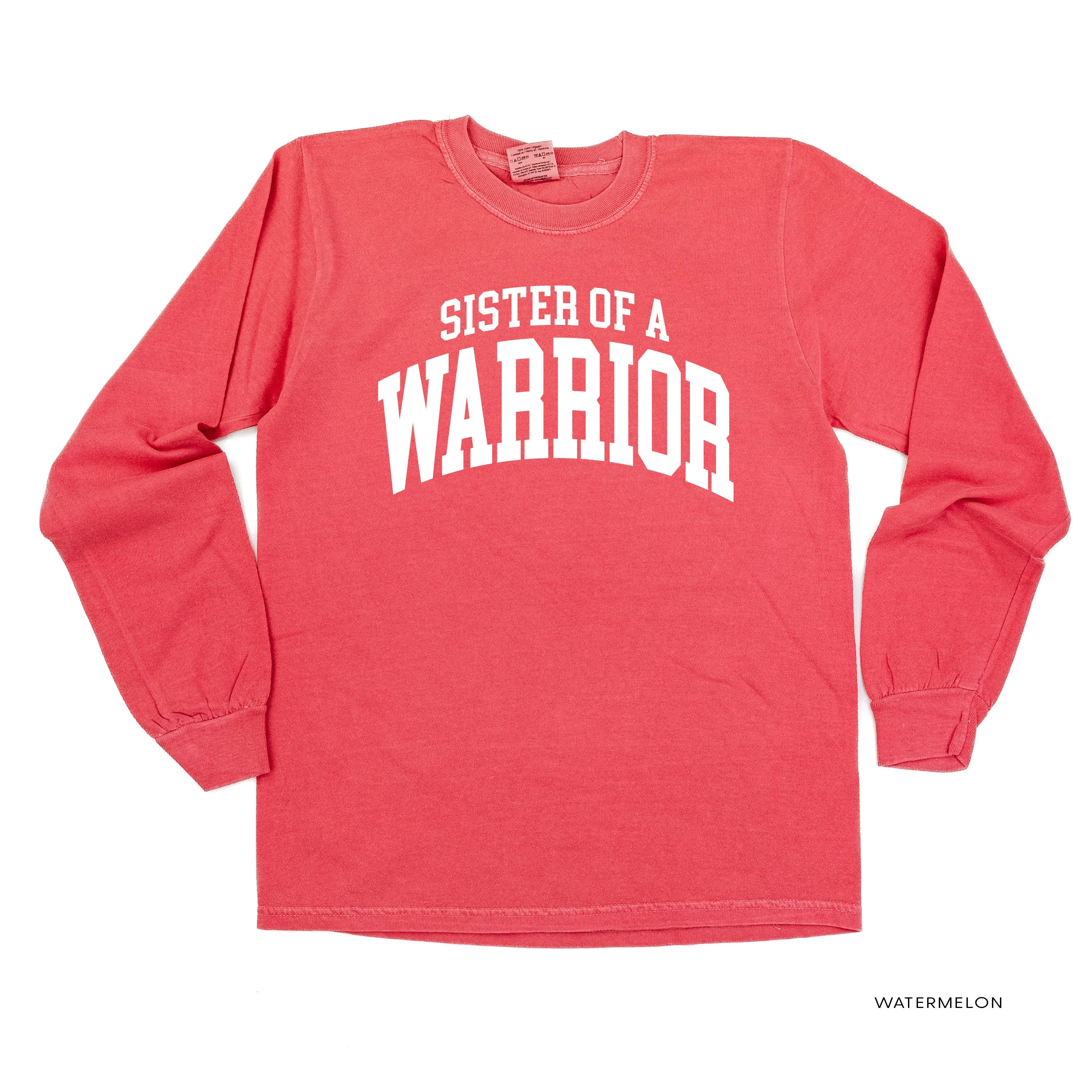 Sister of a Warrior - Varsity - LONG SLEEVE COMFORT COLORS TEE