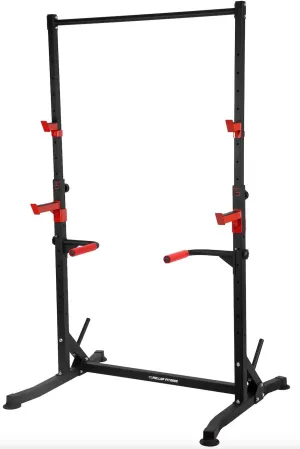 Squat Rack v2/Barre de Traction Ajustable/Barre Fixe/Developper couch/Pull up Bar/Cage  Squat/DIPS BAR, en Mtal, noir
