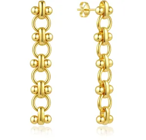 ToHeart Chain Link Earrings for Womens Hypoallergenic 14K Chain Earrings for Womens Minimalist 14K Gold Earrings for Girls