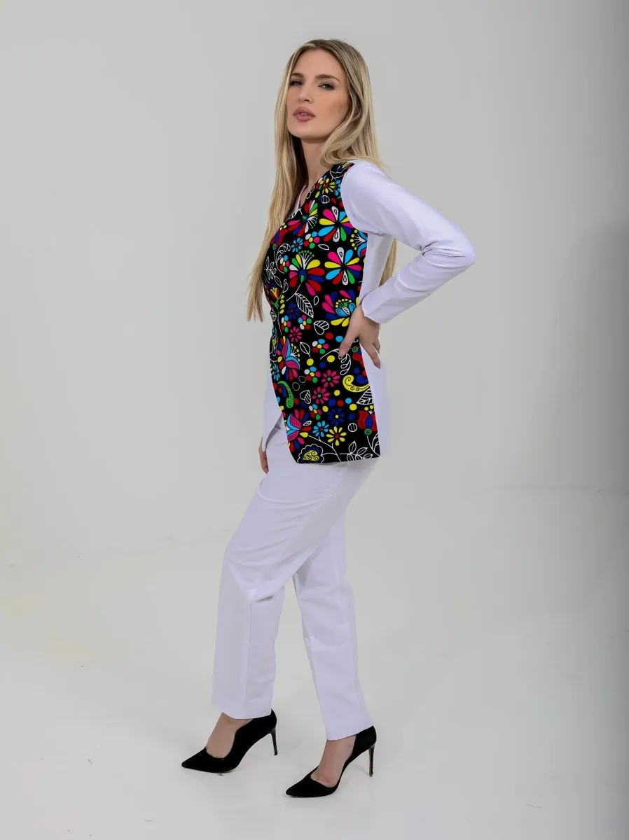 Womens Asymmetrical Wrap Blazer Suit  African Print Ankara & Crepe Two-Piece Set | Elegant Workwear & Formal Outfit