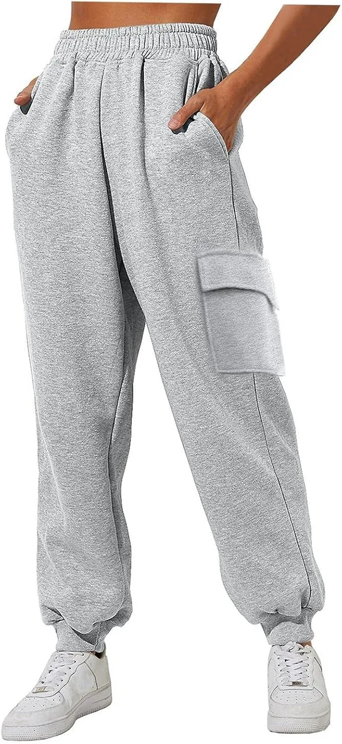 Women's Thin High Waisted Loose Sweatpants Comfortable High Waisted Pants with Pockets Casual Sweatpants Yoga Pants 4XL