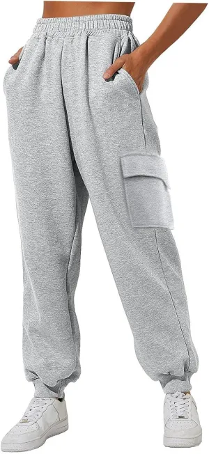 Women's Thin High Waisted Loose Sweatpants Comfortable High Waisted Pants with Pockets Casual Sweatpants Yoga Pants 4XL