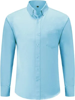 Wrinkle Free Dress Shirts for Men Button Down No Iron Long Sleeve Dress Shirt