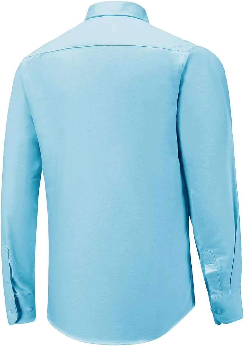 Wrinkle Free Dress Shirts for Men Button Down No Iron Long Sleeve Dress Shirt