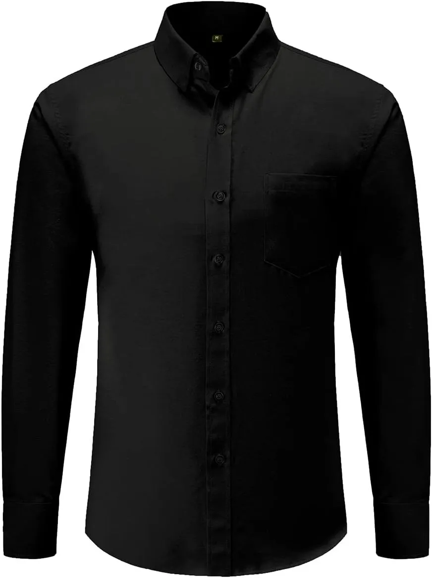 Wrinkle Free Dress Shirts for Men Button Down No Iron Long Sleeve Dress Shirt