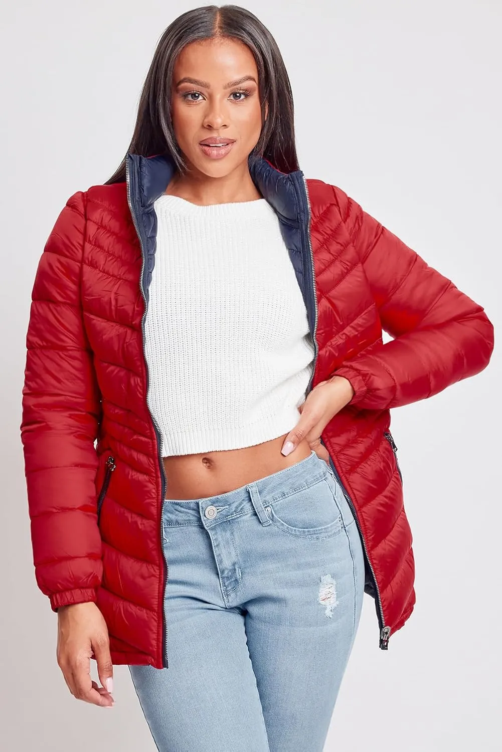 YMI Jeans Women's Winter Reversible Puffer Jacket